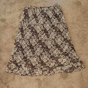 Style & Co Chiffon Skirt Layered Bottom Plus Size 22W Brown Beige Cottagecore